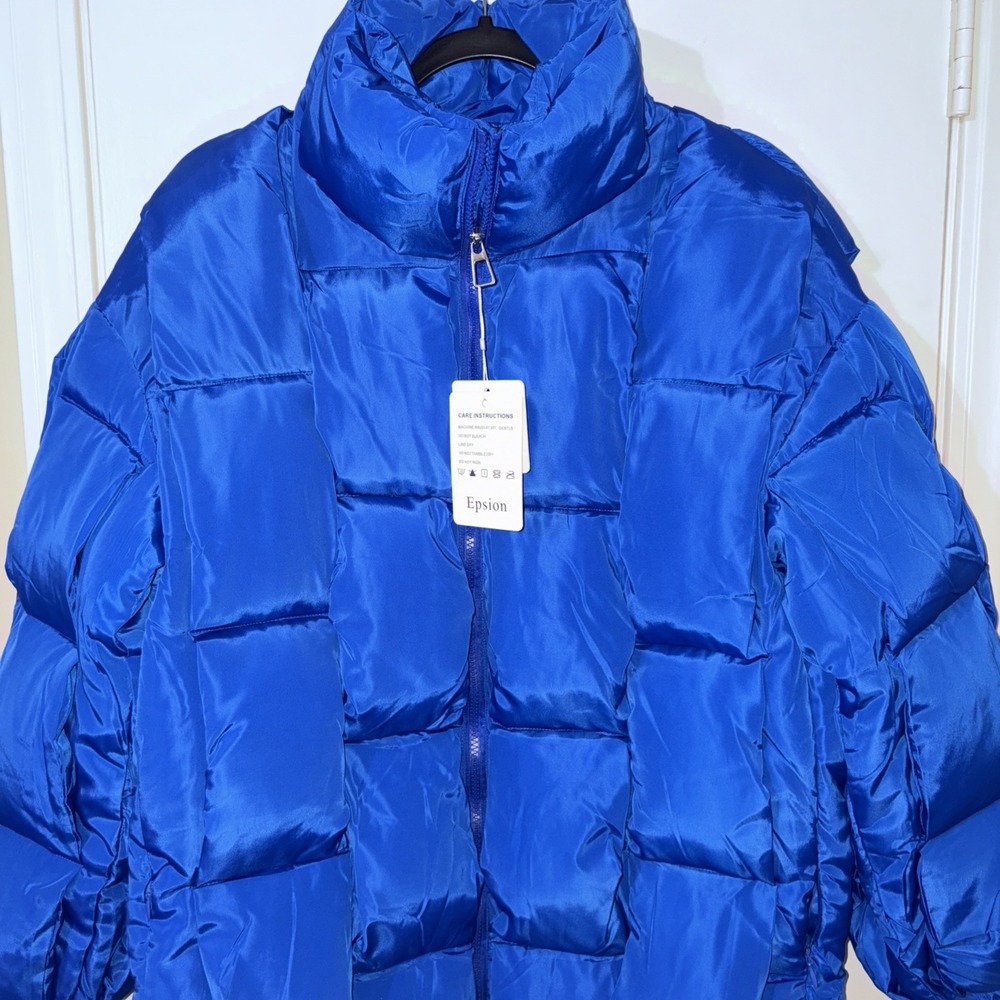 Epsion Womens Winter Casual Puffer Jacket Padded Long Sleeve Size M